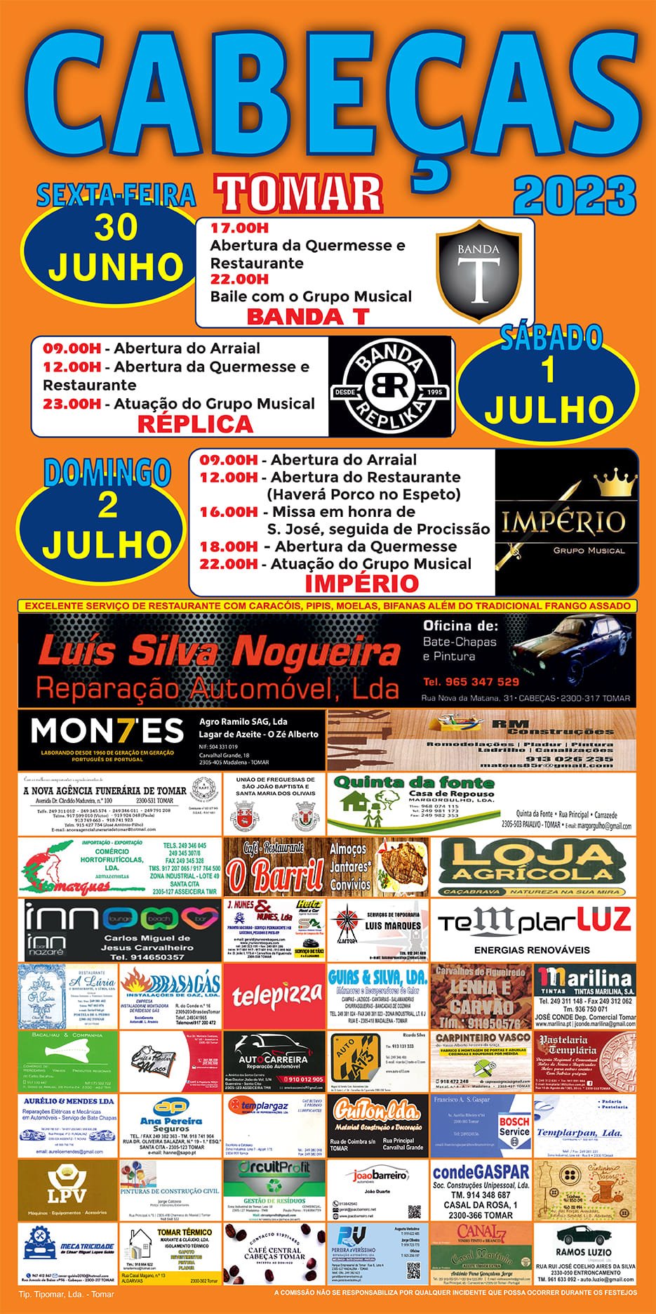 Cartaz Festa de Cabeças 2023 - Tomar