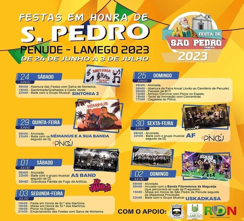 Festas Em Honra De São Pedro 2023 Penude