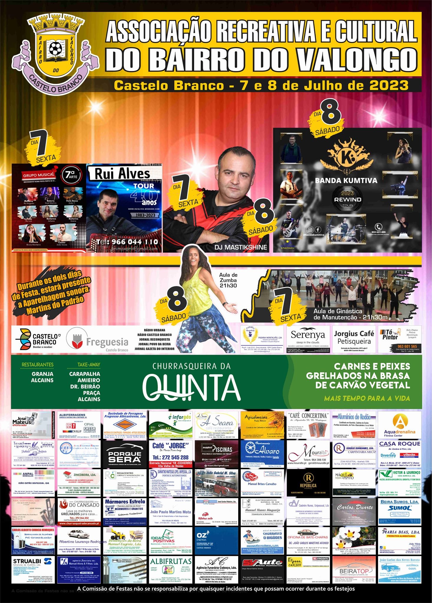 Cartaz Festa da Associação Recreativa e Cultural 2023 - Bairro do Valongo