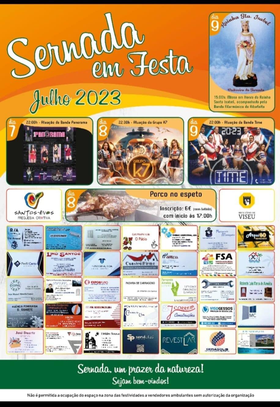 Cartaz Sernada em Festa 2023 - Santos Evos