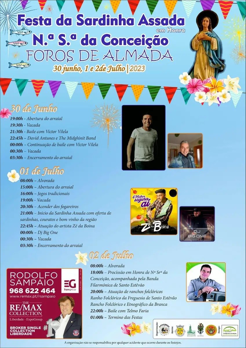 Cartaz Festa da Sardinha Assada 2023 - Foros de Almada