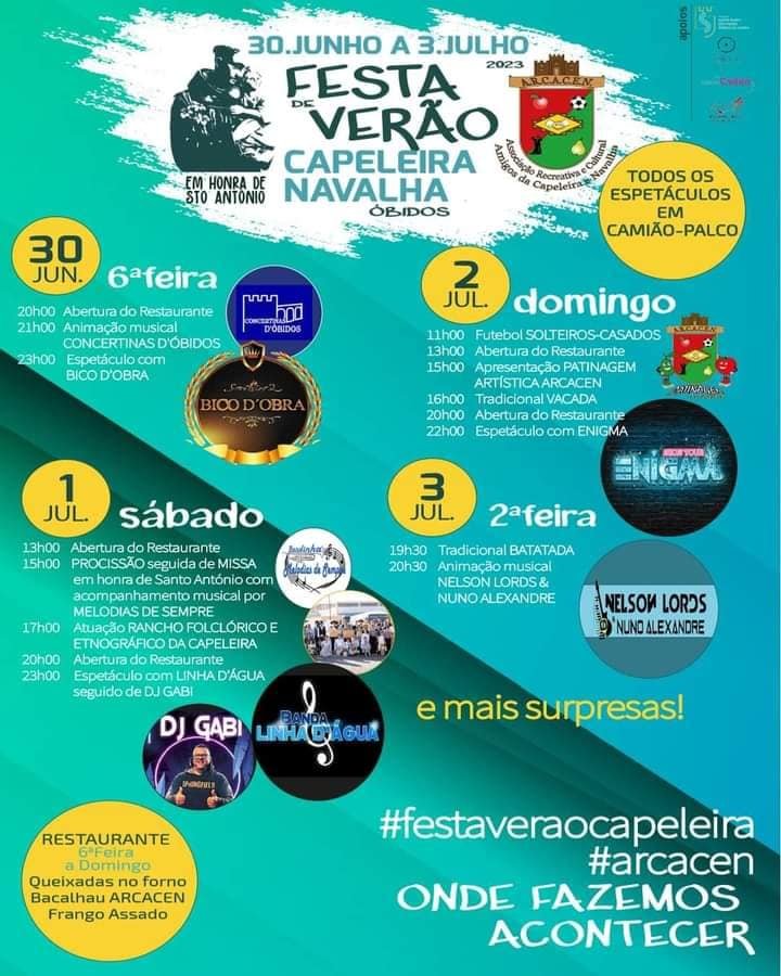 Cartaz Festa de Verão 2023 - Capeleira e Navalha