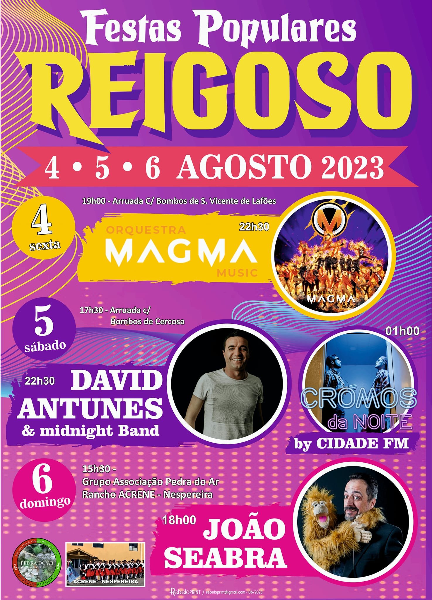 Cartaz Festas Populares Reigoso 2023 - Oliveira dos Frades