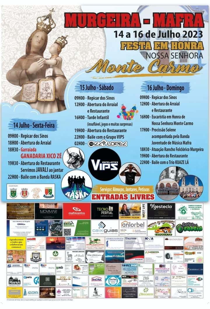 Cartaz Festa em Honra de Nossa Senhora Monte Carmo 2023 - Murgeira