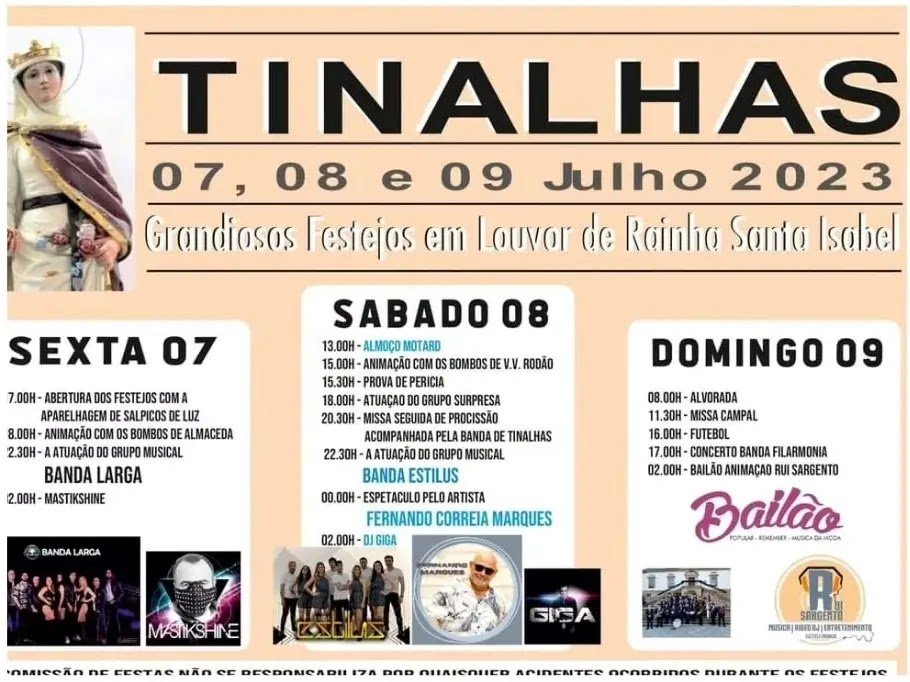 Cartaz Festa de Tinalhas 2023 - Castelo Branco