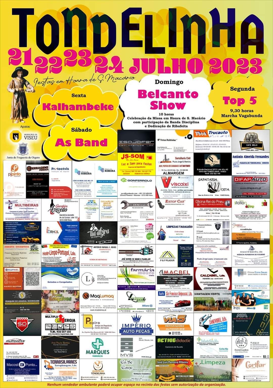 Cartaz Festas em Honra de S. Macário 2023 - Tondelinha