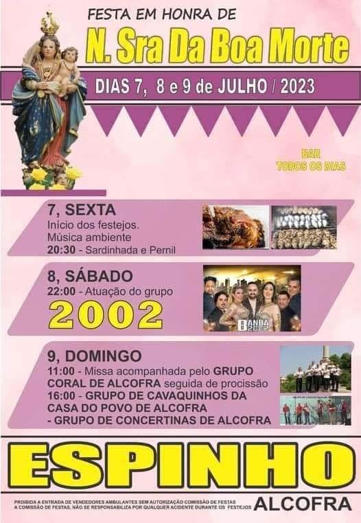 Cartaz Festa em Honra de Nossa Senhora da Boa Morte 2023 - Alcofra