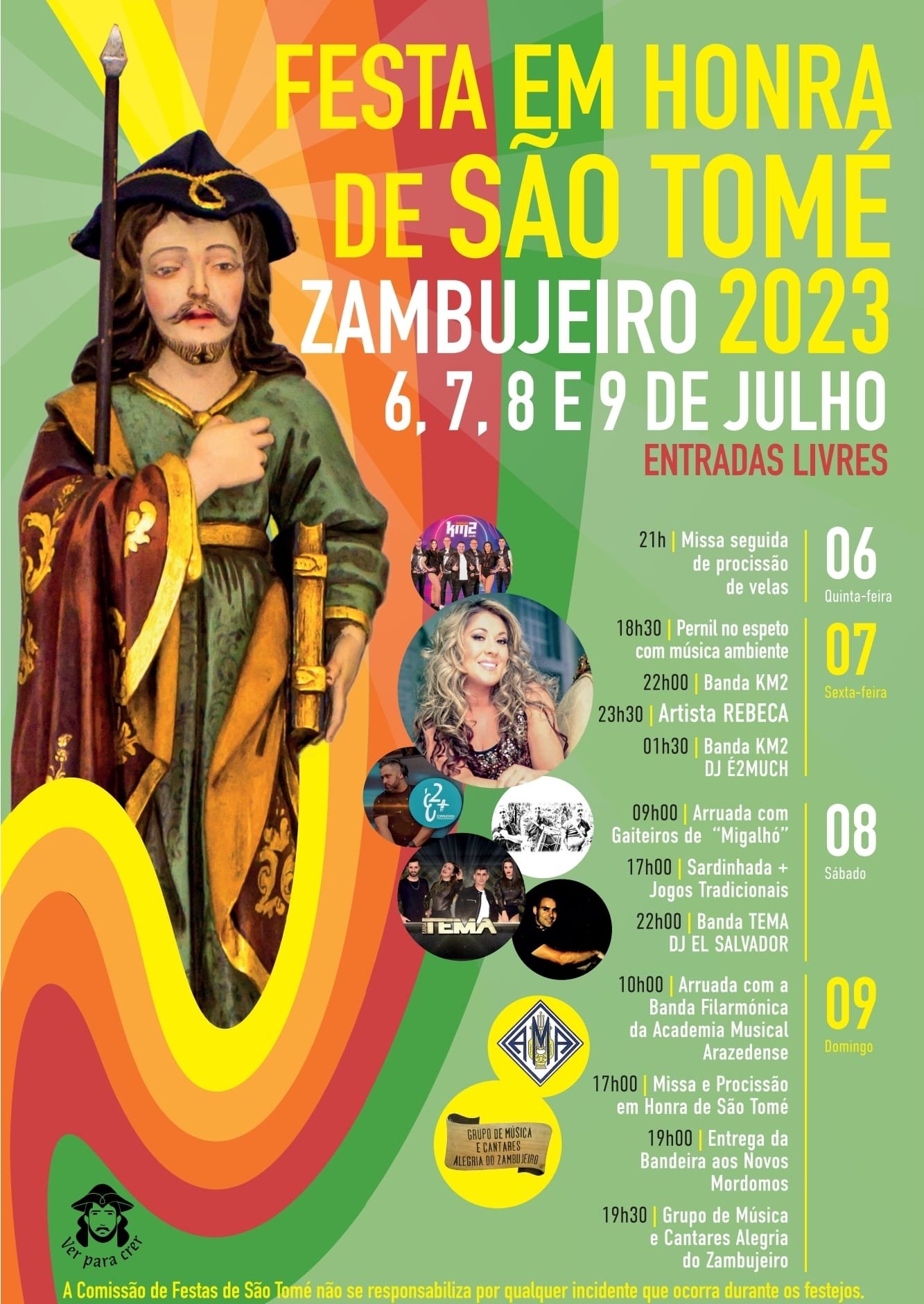 Cartaz Festa em Honra de São Tomé 2023 - Zambujeiro