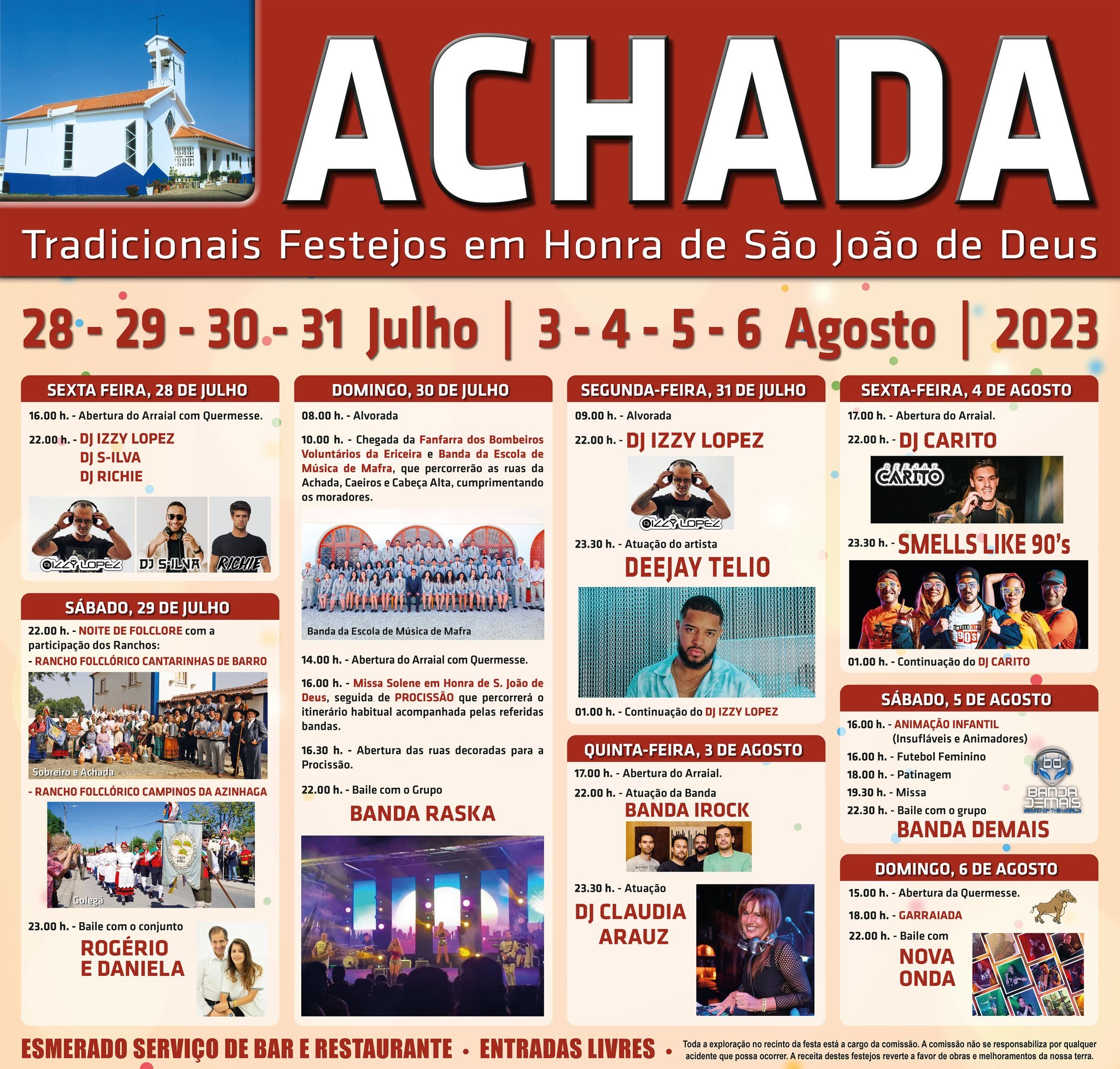 Cartaz Festa em Honra de São João de Deus 2023 - Achada