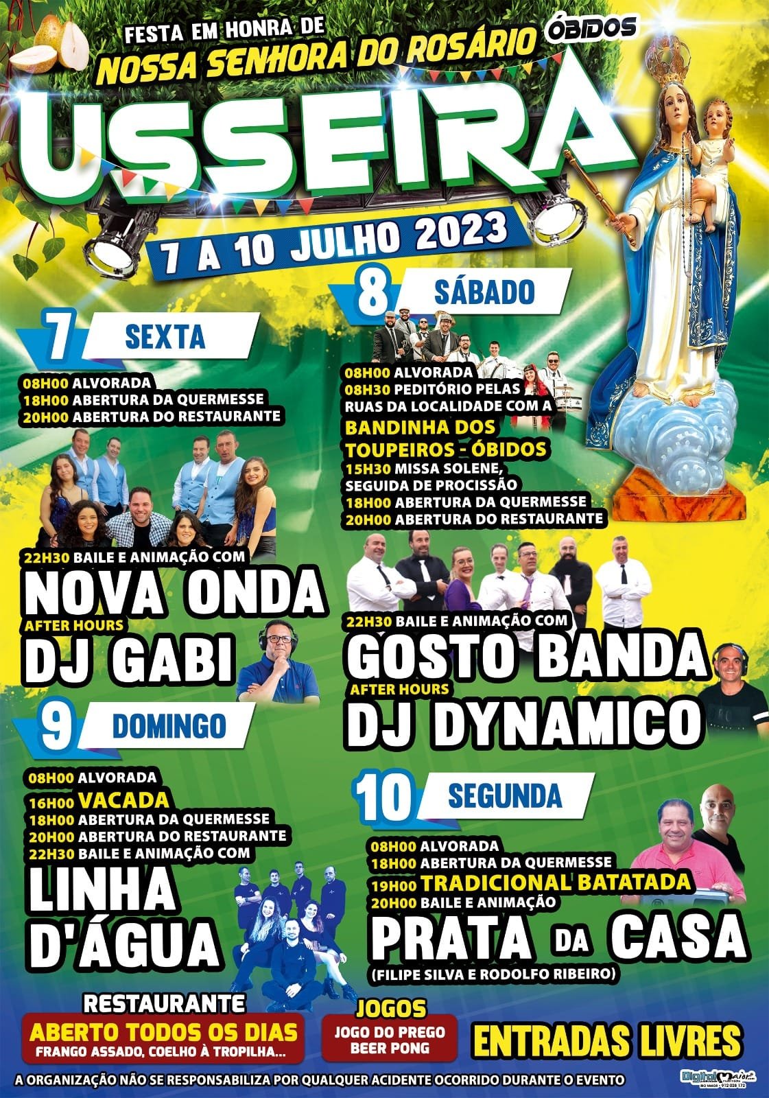 Cartaz Festa em Honra de Nossa Senhora do Rosário 2023 - Usseira
