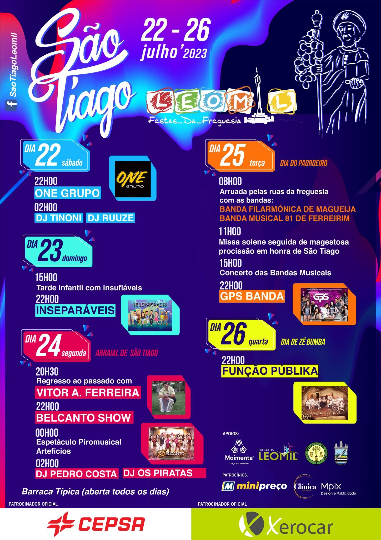 Cartaz Festas de São Tiago 2023 - Leomil