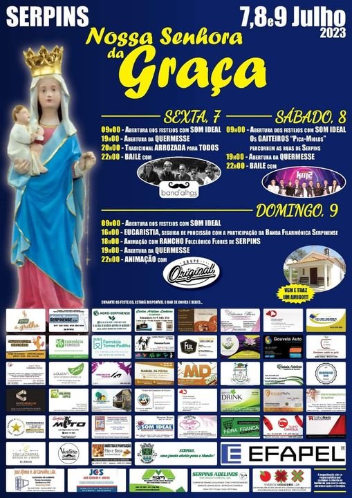 Cartaz Festas em Honra de Nossa Senhora da Graça 2023 - Serpins