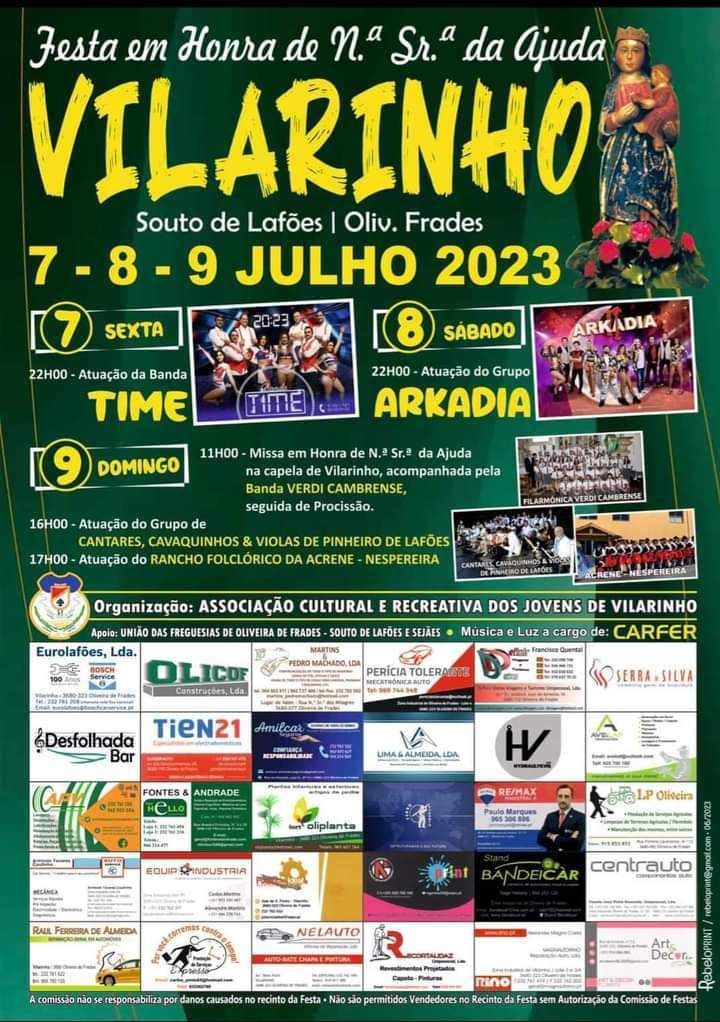 Cartaz Festas em Honra de Nossa Senhora da Ajuda 2023 - Vilarinho