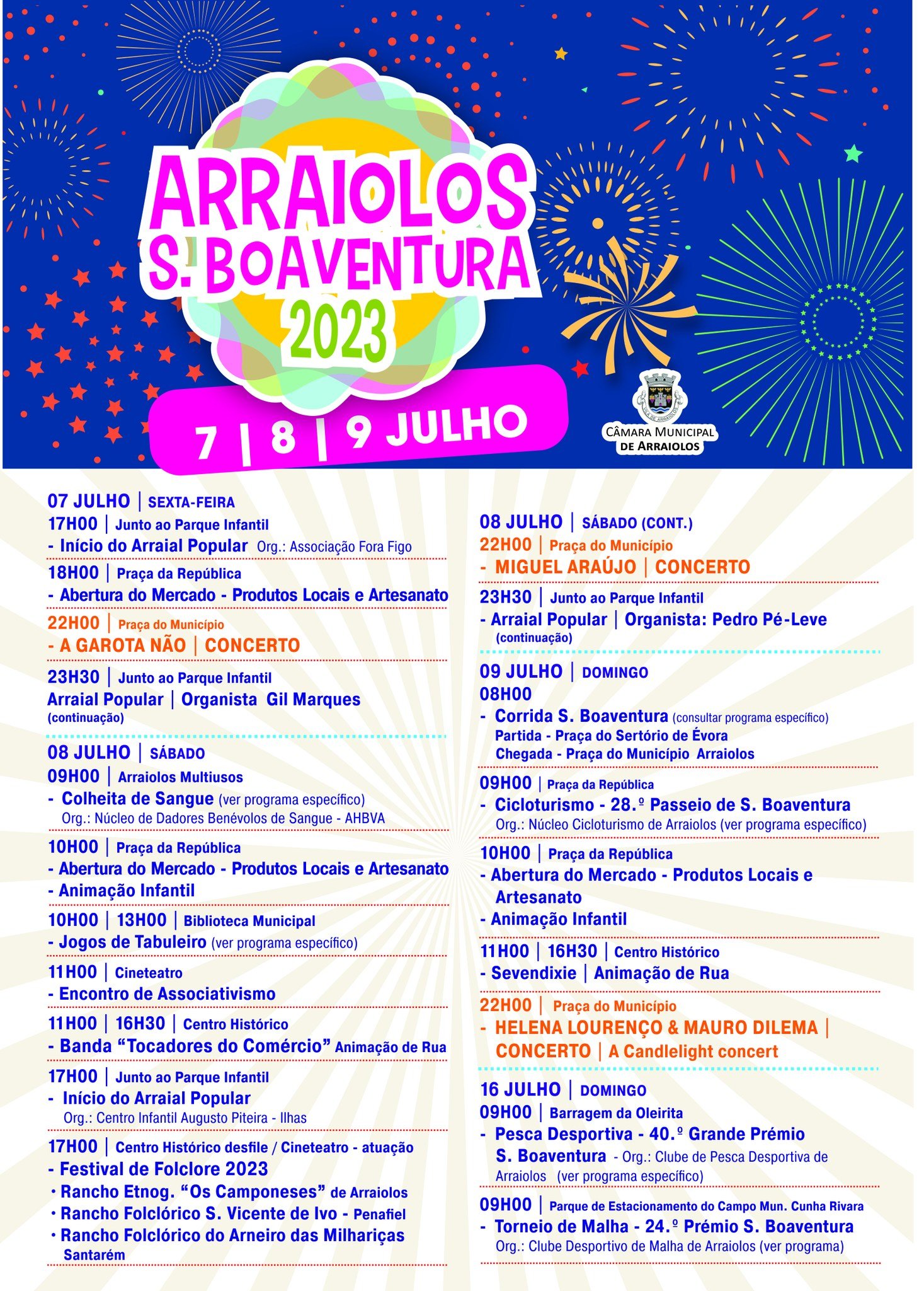 Cartaz Festas de São Boaventura 2023 - Arraiolos