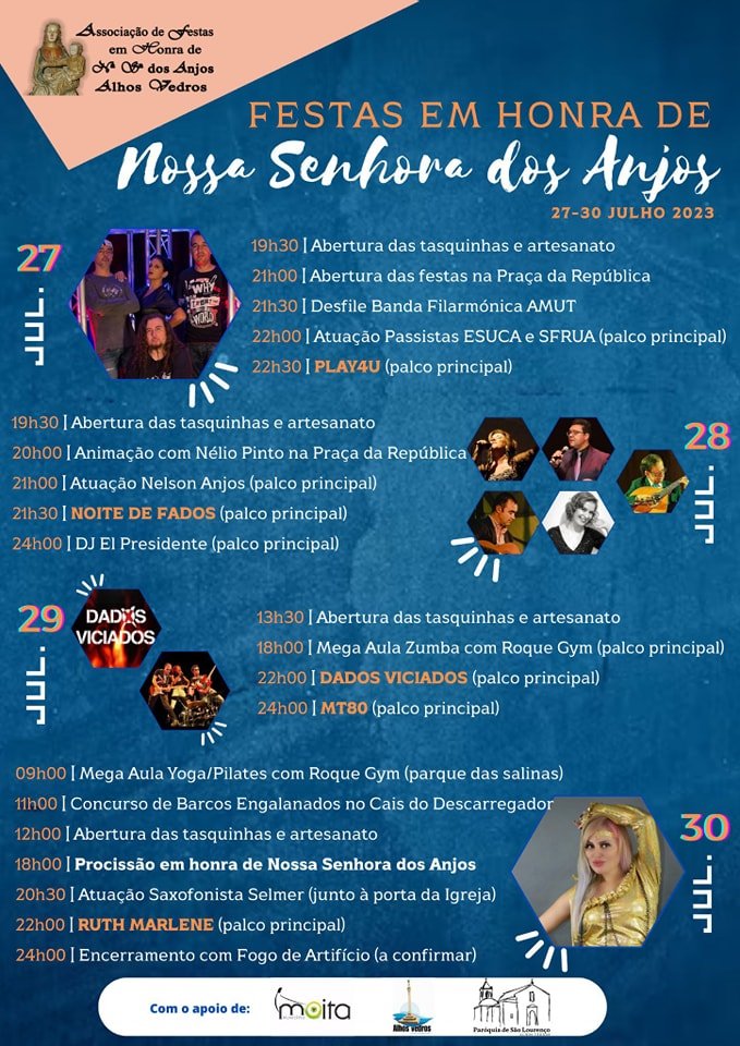 Cartaz Festas em Honra de Nossa Senhora dos Anjos 2023 - Moita