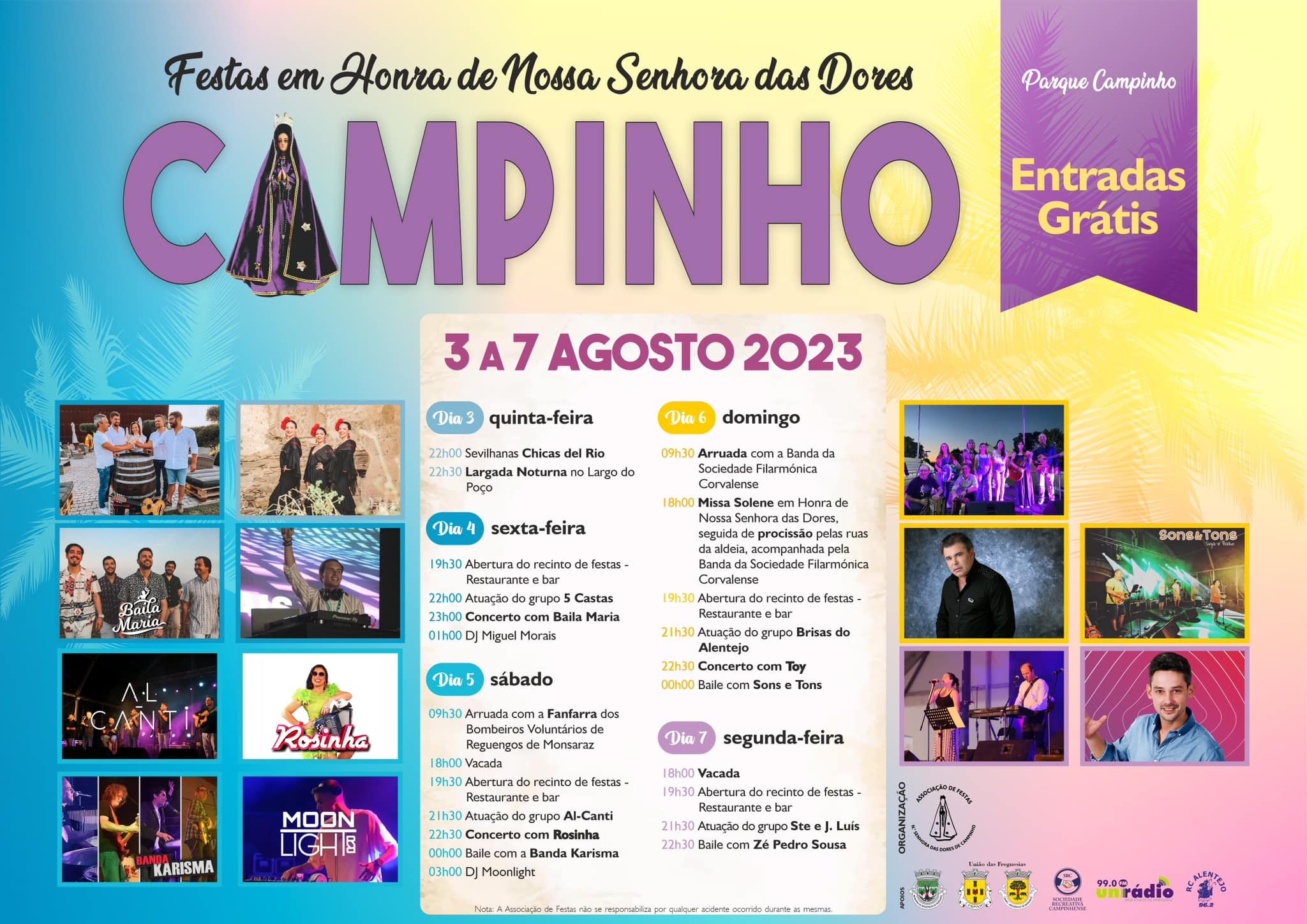 Cartaz Festa em Honra de Nossa Senhora das Dores 2023 - Campinho