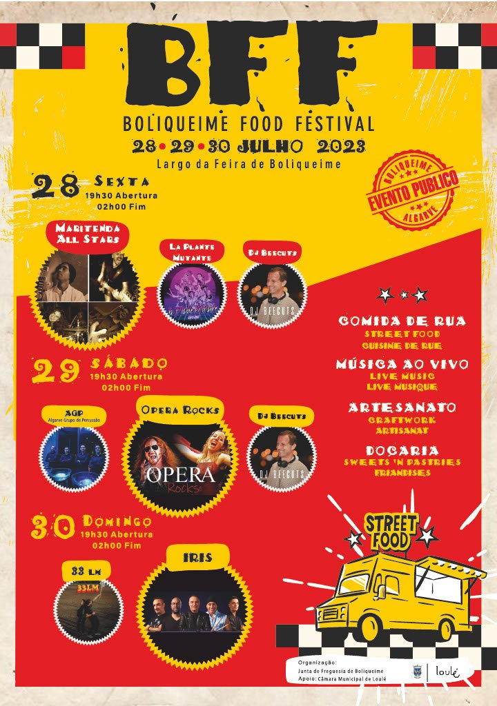 Cartaz BFF - Boliqueime Food Festival 2023 - Loulé