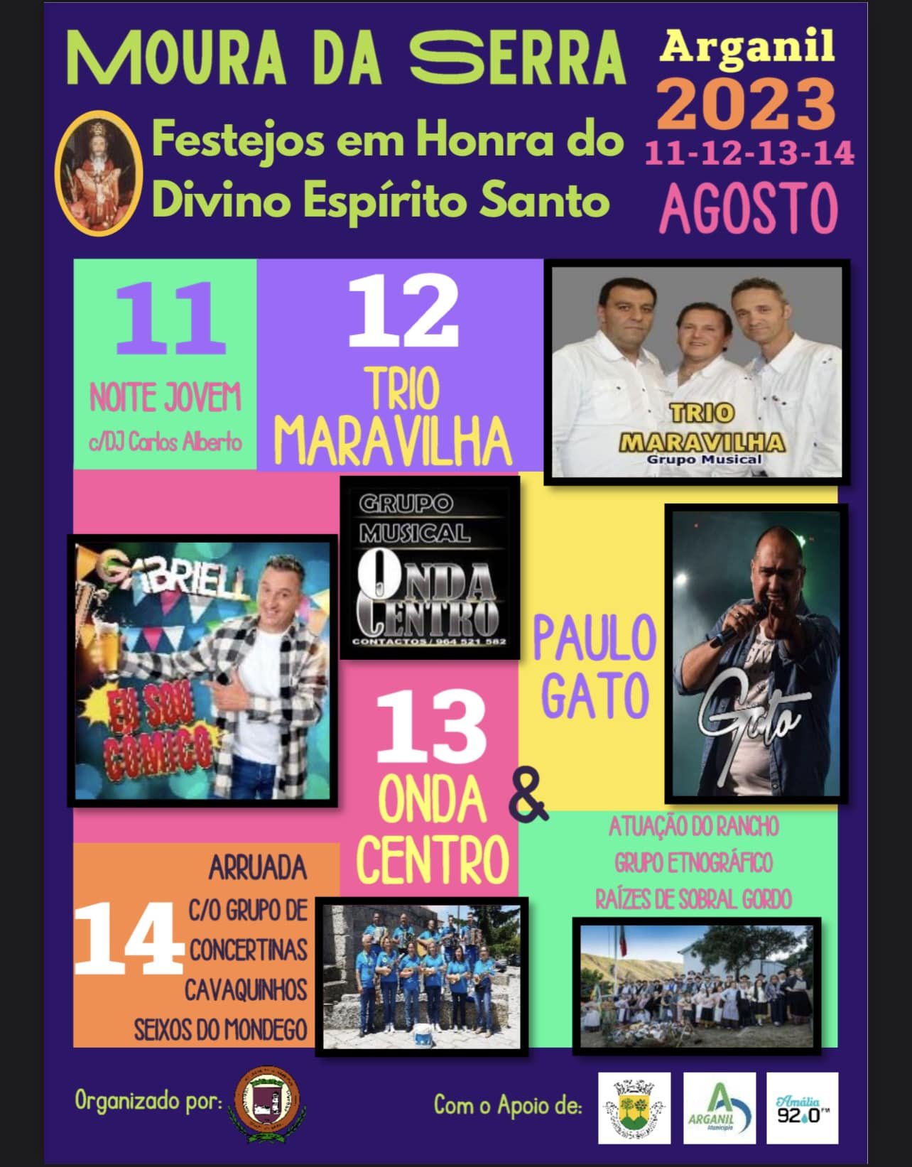 Cartaz Festas em Honra do Divino Espírito Santo 2023 - Arganil