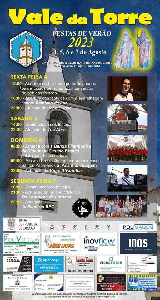 Cartaz Festas de Verão 2023 - Vale da Torre