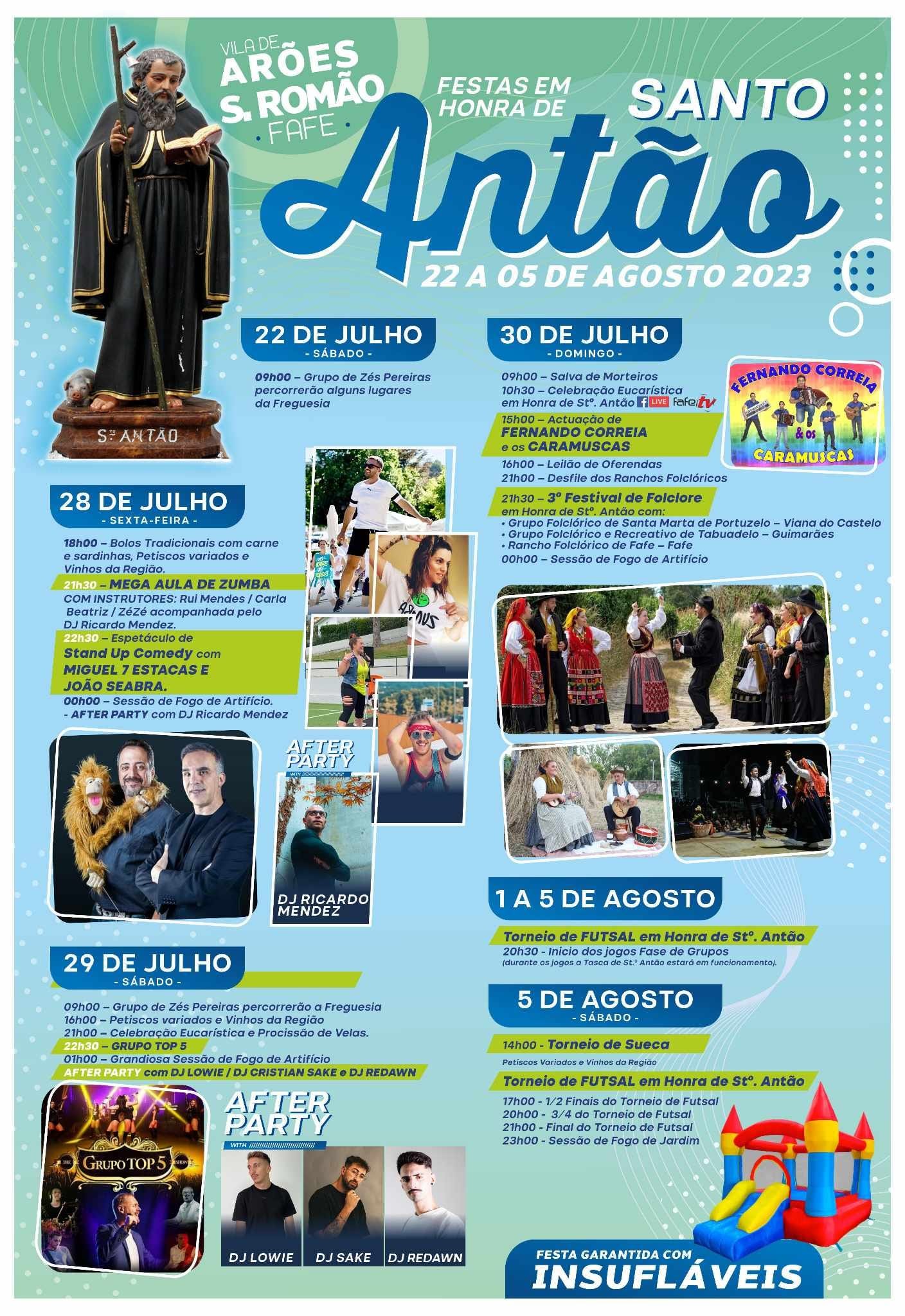 Cartaz Festas em Honra de Santo Antão 2023 - Vila de Arões