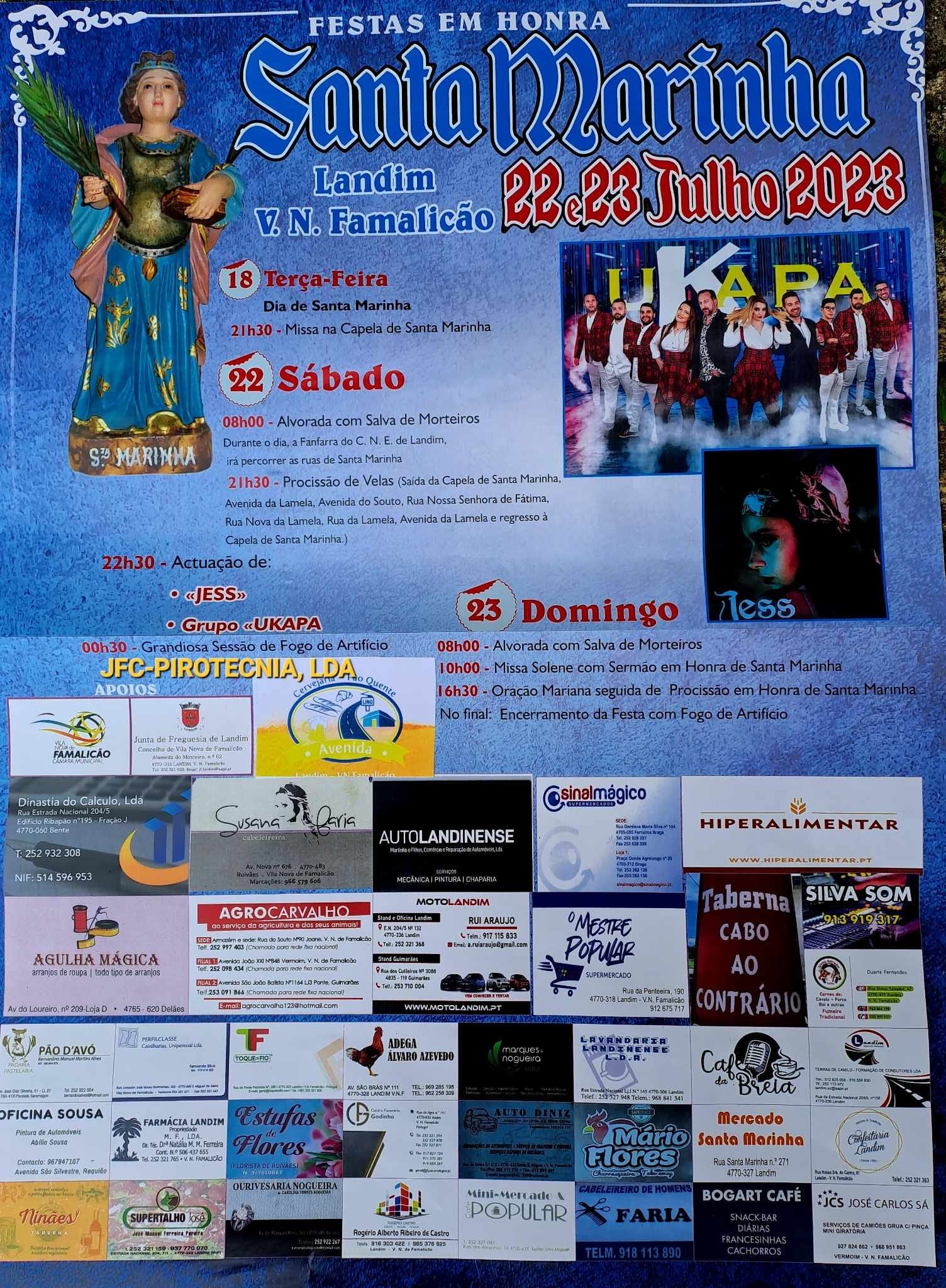 Festas em honra de santa marinha 2023 landim