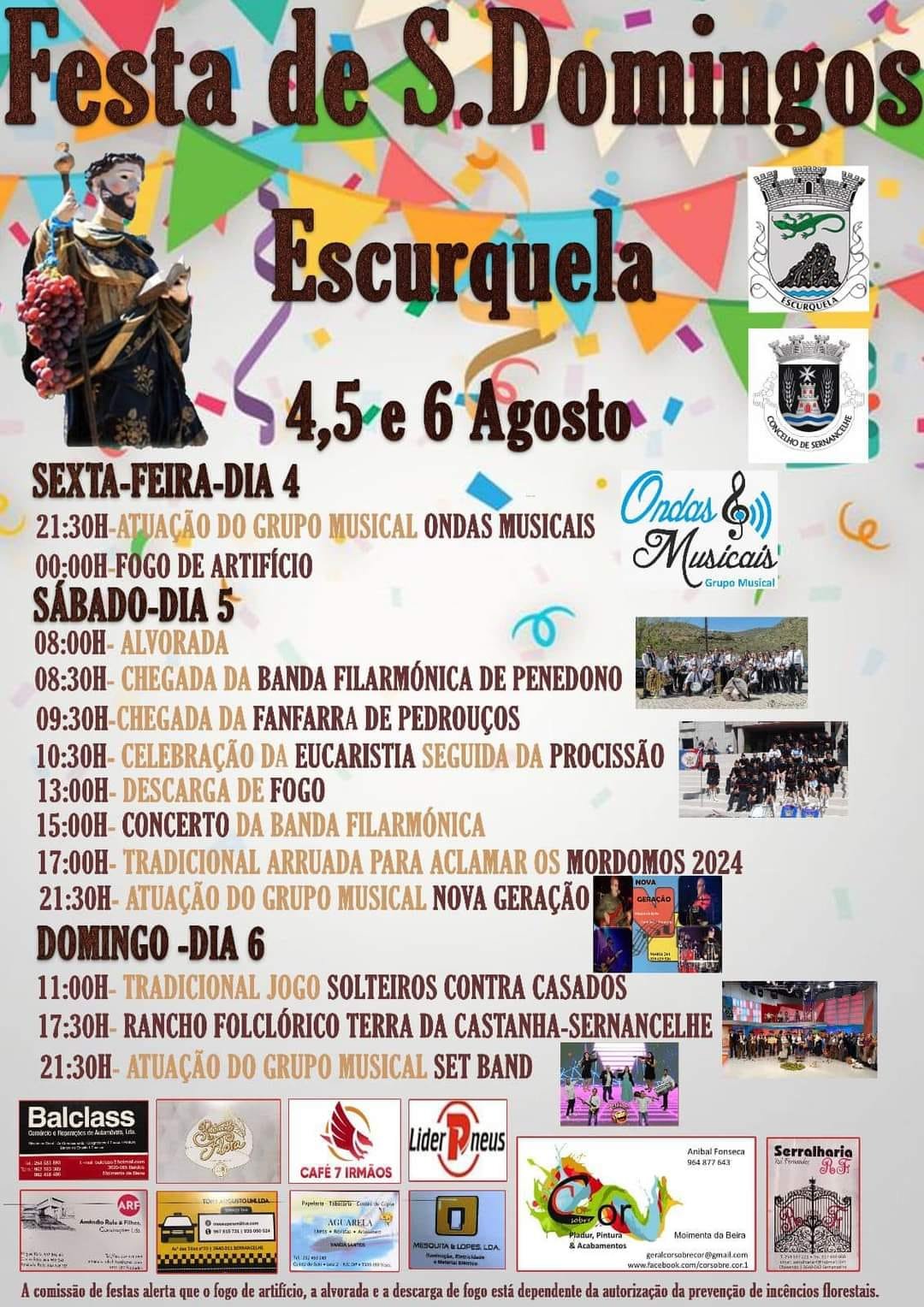 Cartaz Festa de São Domingos 2023 - Escurquela