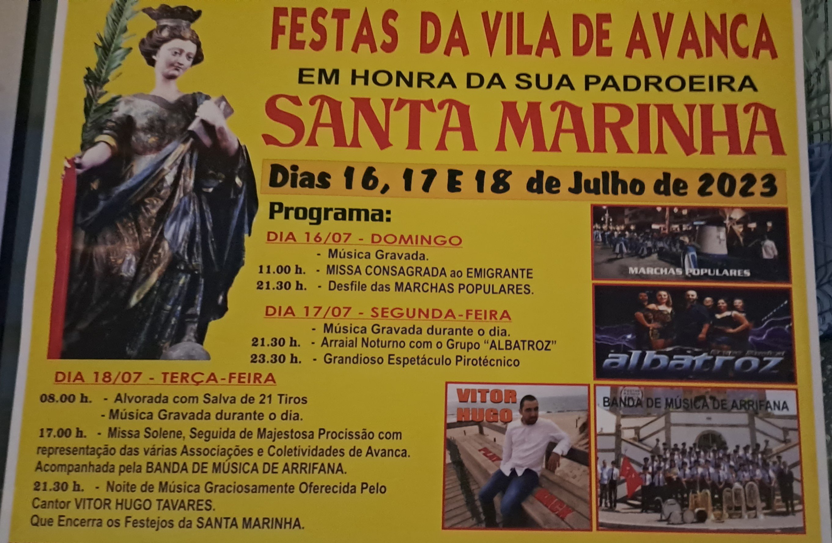 Cartaz Festa Santa Marinha 2023 - Avanca