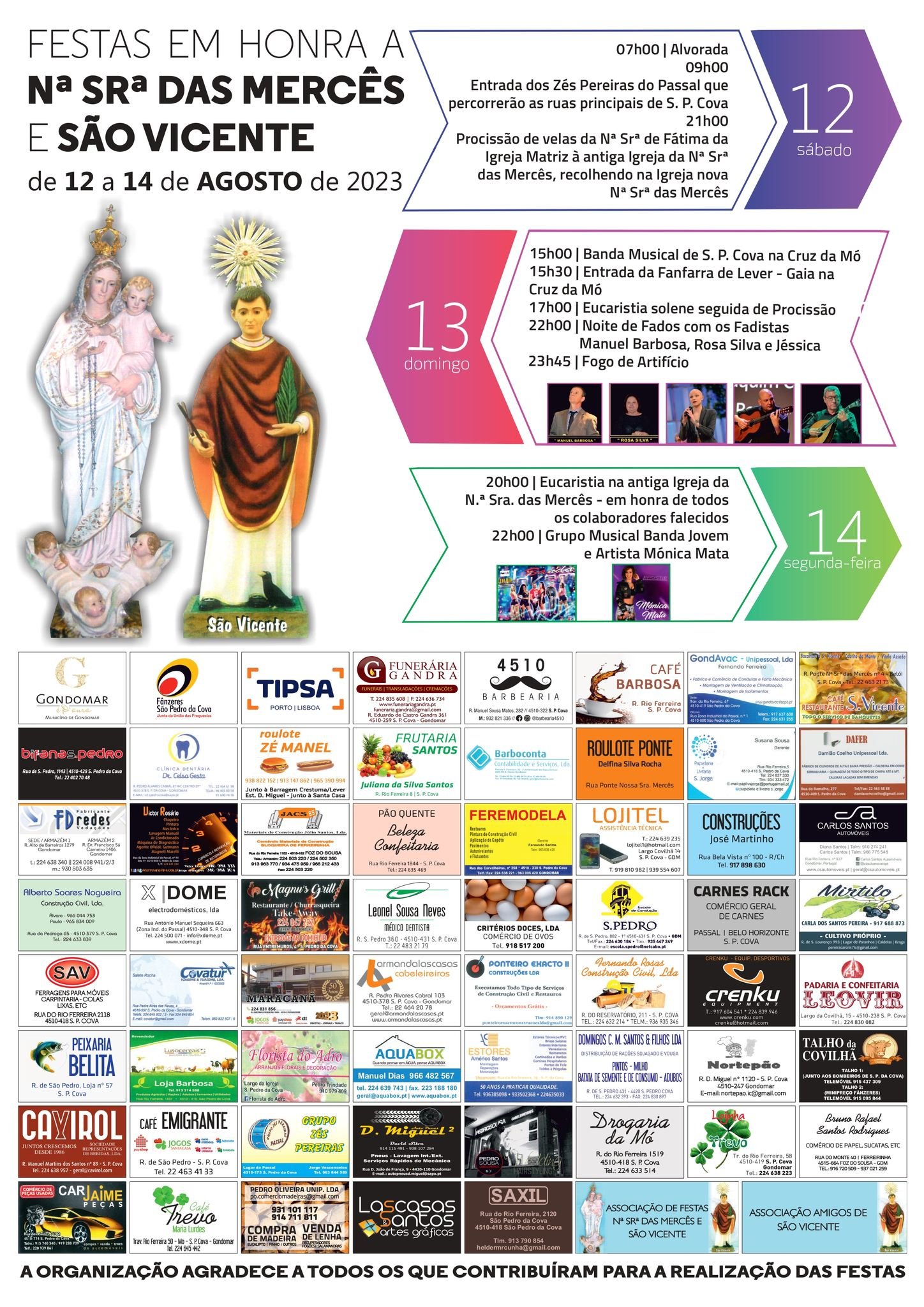 Cartaz Festas em Honra de Nossa Senhora das Mercês 2023 - Gondomar