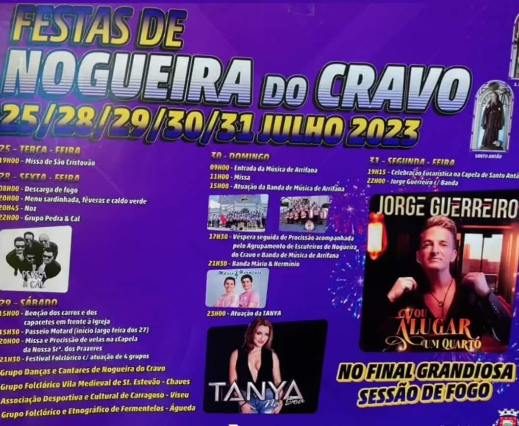 Cartaz Festas de Nogueira do Cravo 2023 - Oliveira de Azeméis