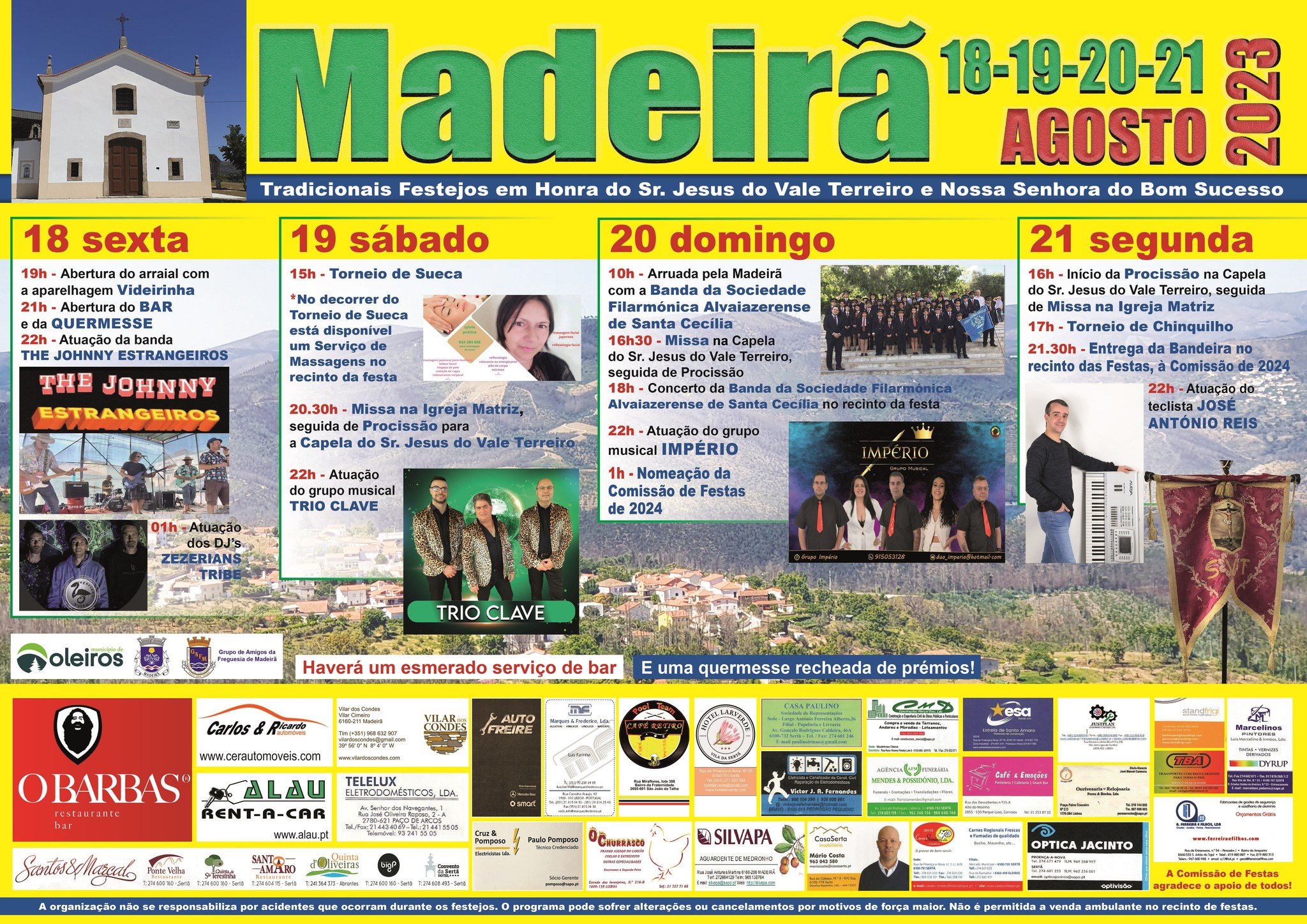 Cartaz Festa em Honra do Senhor Jesus do Vale Terreiro 2023 - Madeirã