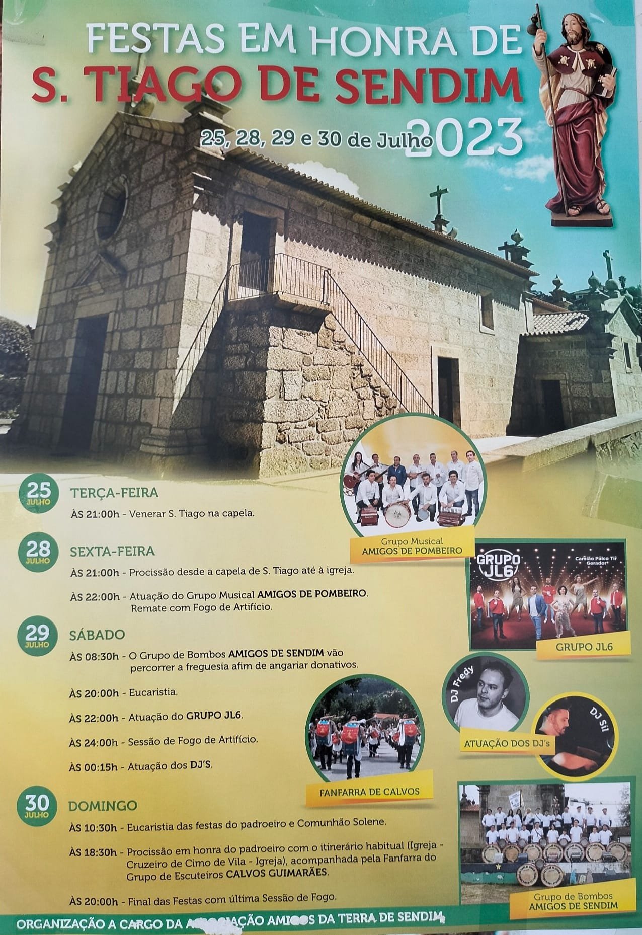 Cartaz Festas em Honra de São Tiago 2023 - Sendim