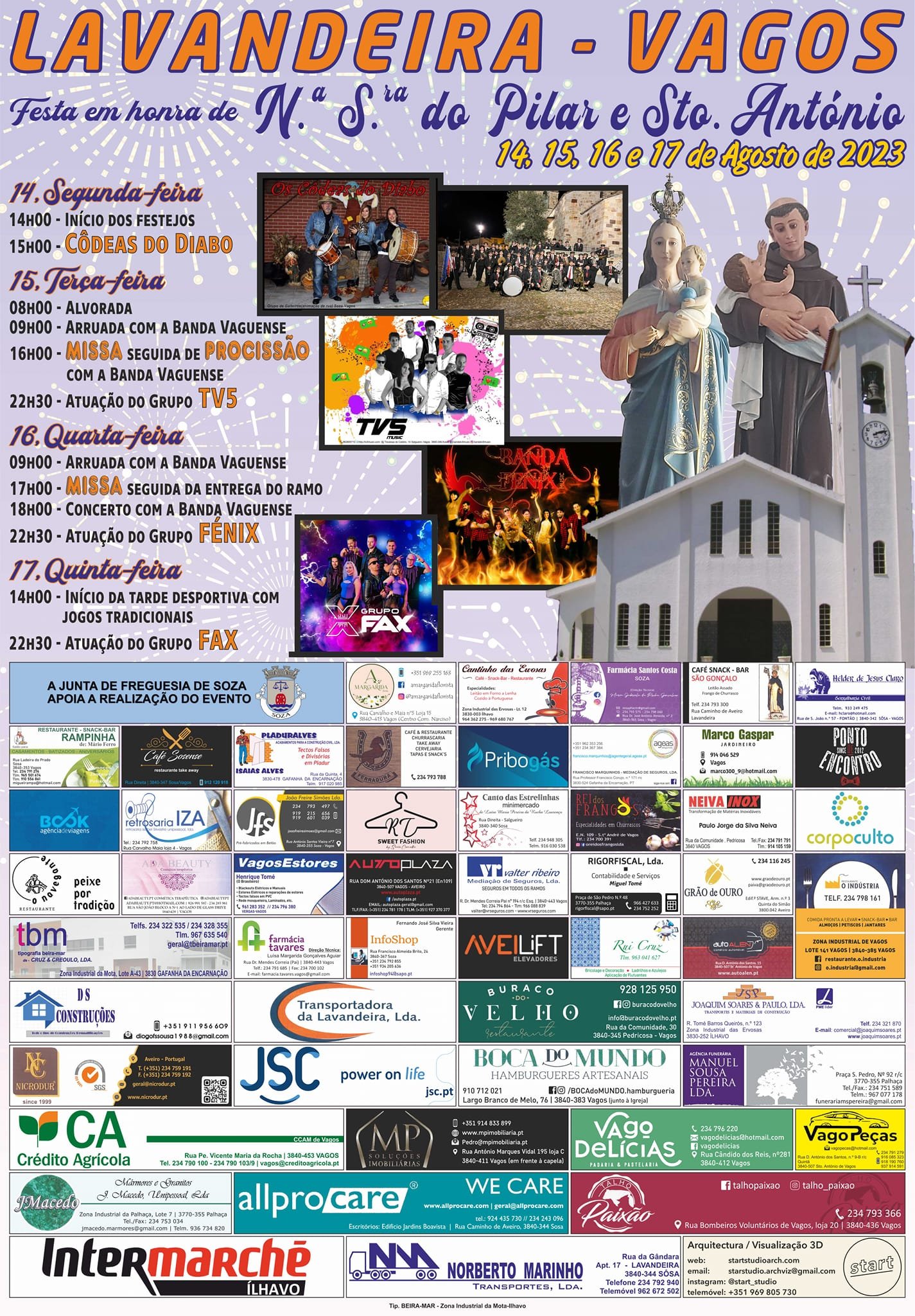 Cartaz Festa em Honra de Nossa Senhora do Pilar 2023 - Lavandeira