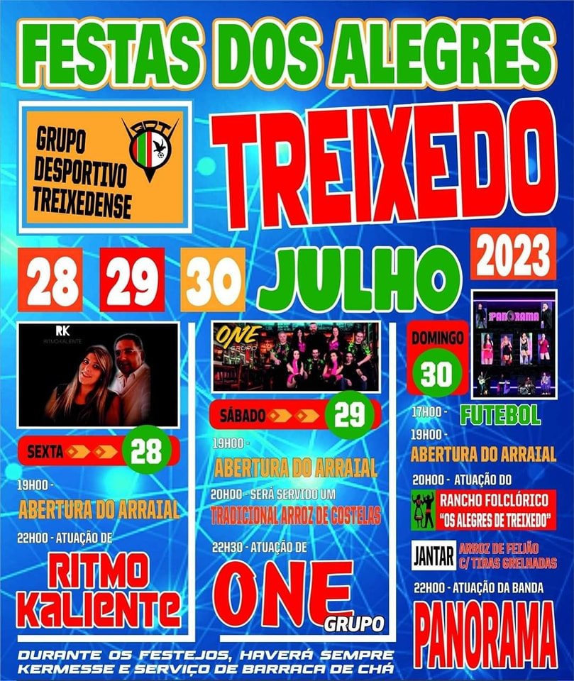 Cartaz Festas dos Alegres 2023 - Treixedo