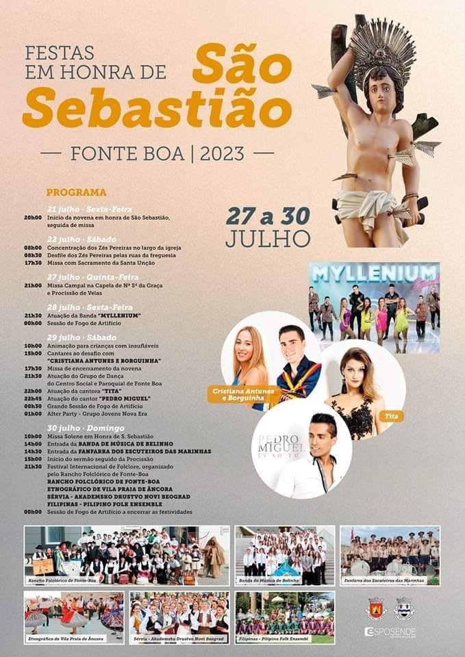 Cartaz Festas em Honra de São Sebastião 2023 - Fonte Boa