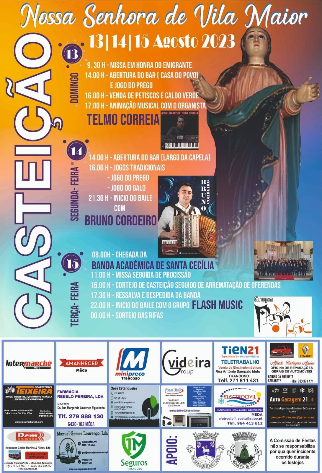 Cartaz Festas em Honra de Nossa Senhora de Vila Maior 2023 - Casteição