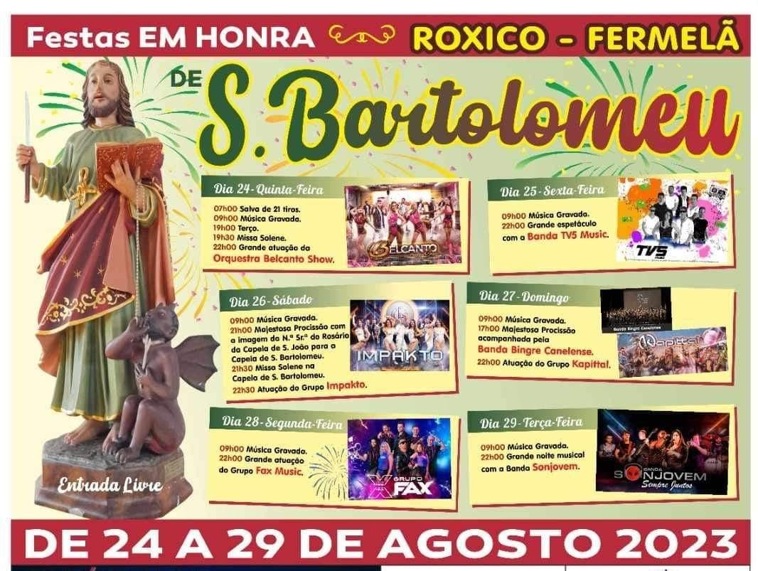Cartaz Festa em Honra de São Bartolomeu 2023 - Fermelã