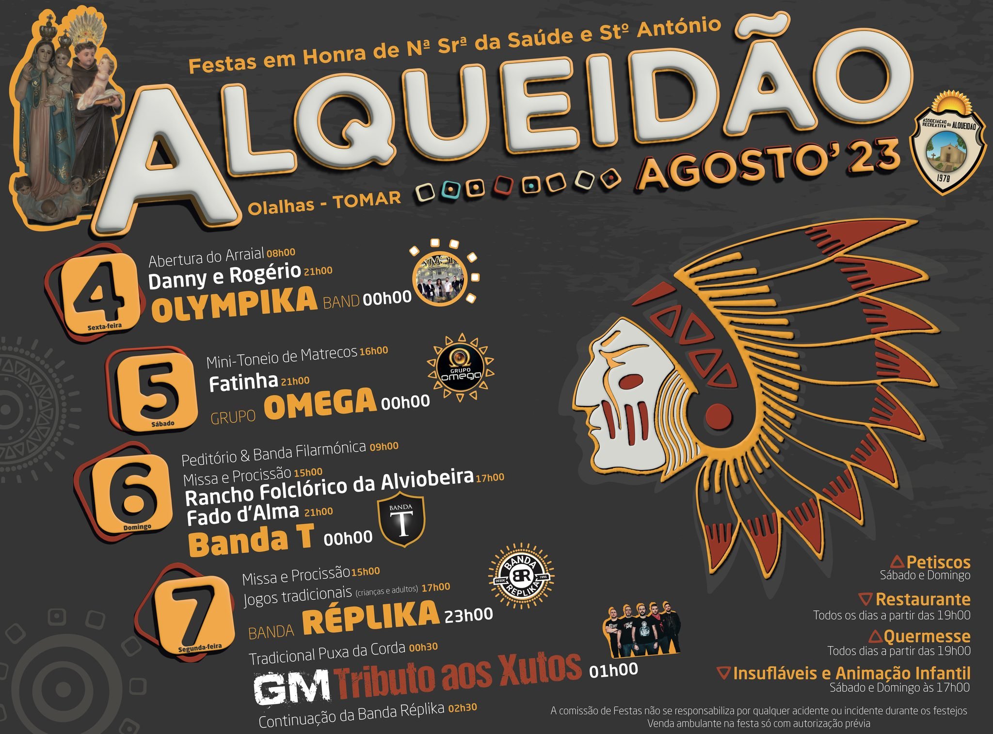 Cartaz Festa em Honra de Nossa Senhora da Saúde 2023 - Alqueidão