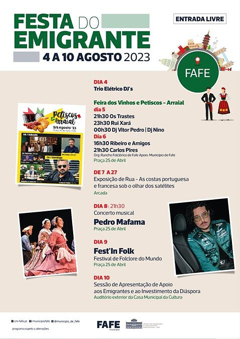 Cartaz Festa do Emigrante 2023 - Fafe