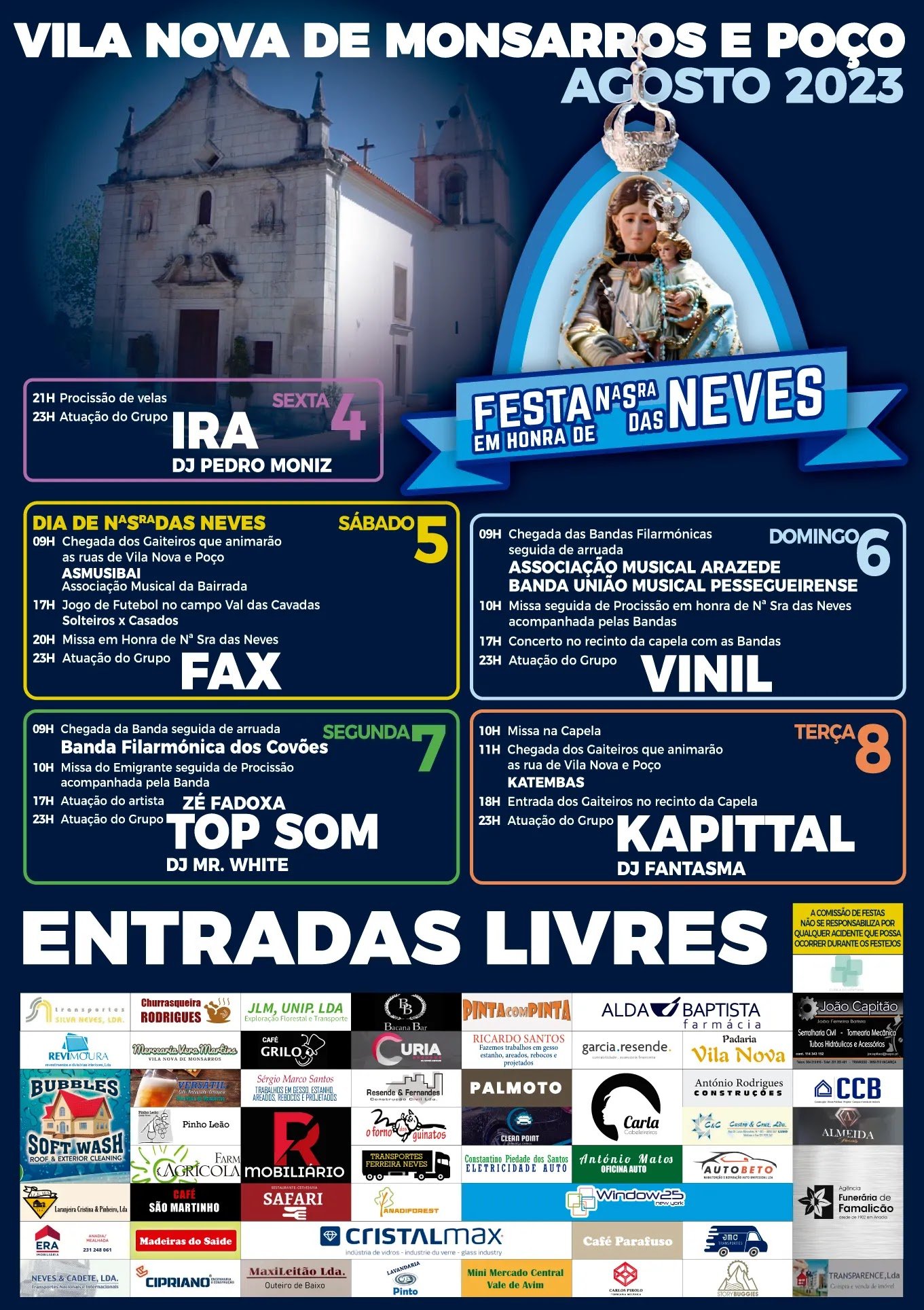 Cartaz Festa de Vila Nova de Monsarros e Poço 2023 - Anadia
