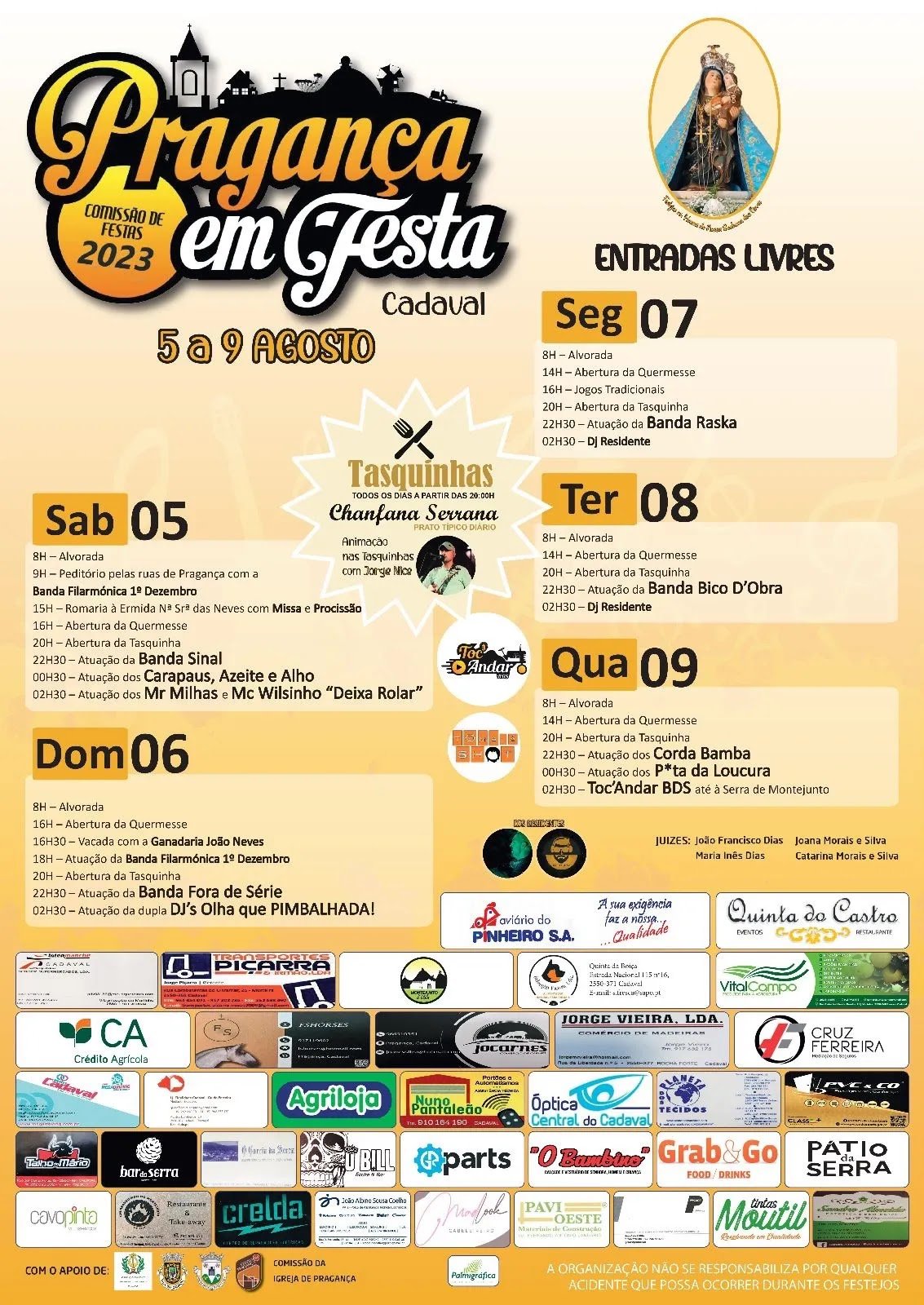 Cartaz Pragança em Festa 2023 - Cadaval