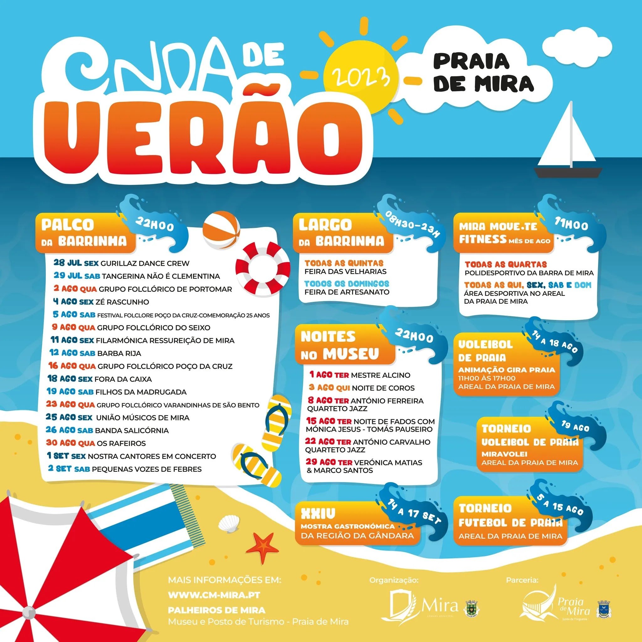 Cartaz Concertos de Verão 2023 - Praia de Mira