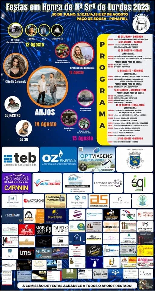 Cartaz Festas de Paço de Sousa 2023 - Penafiel