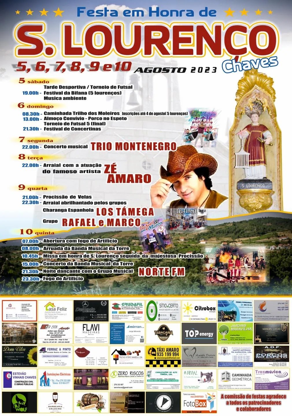 Cartaz Festas de São Lourenço 2023 - Chaves