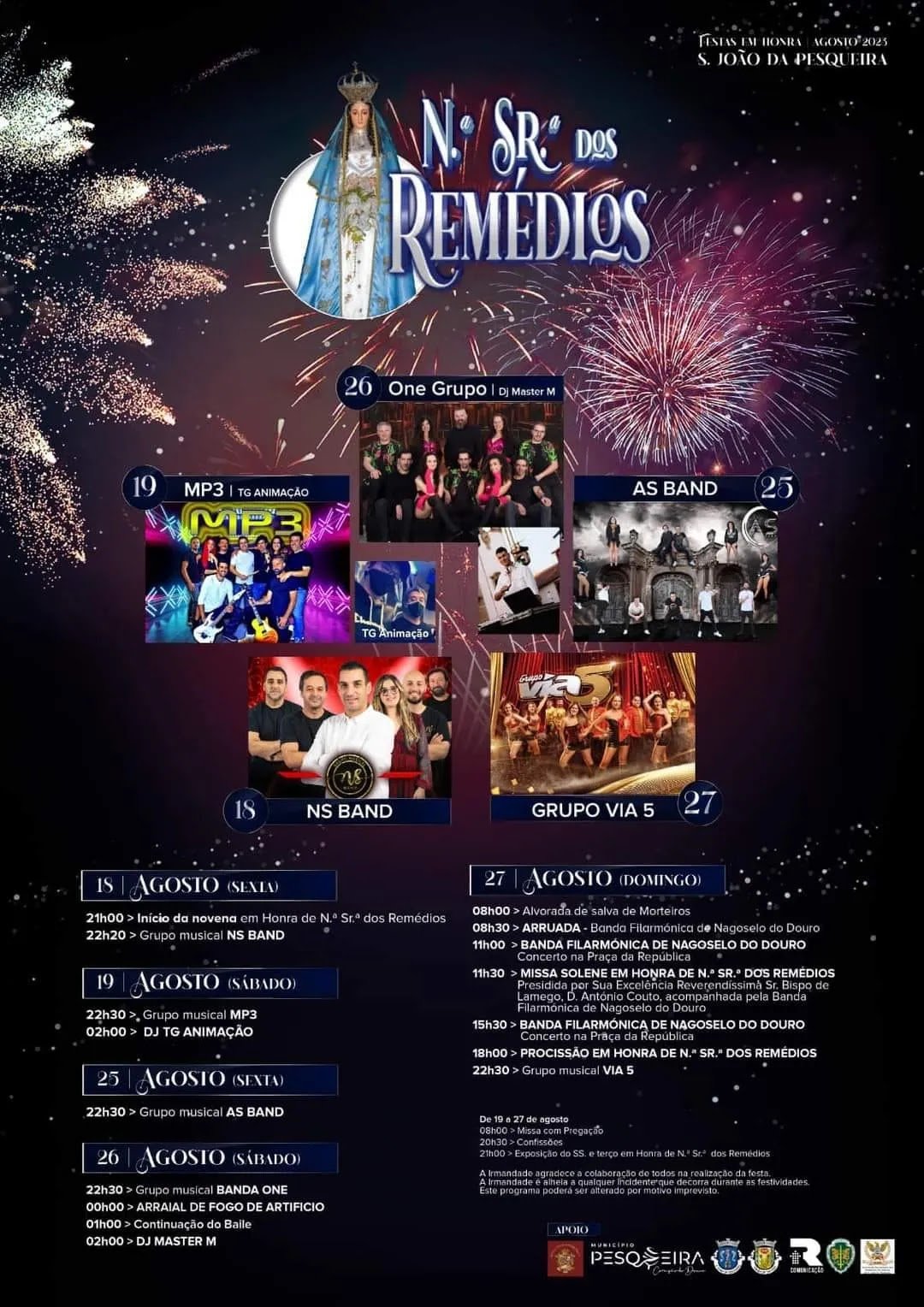 Cartaz Festa de Nossa Senhora do Remédio 2023 - São João da Pesqueira