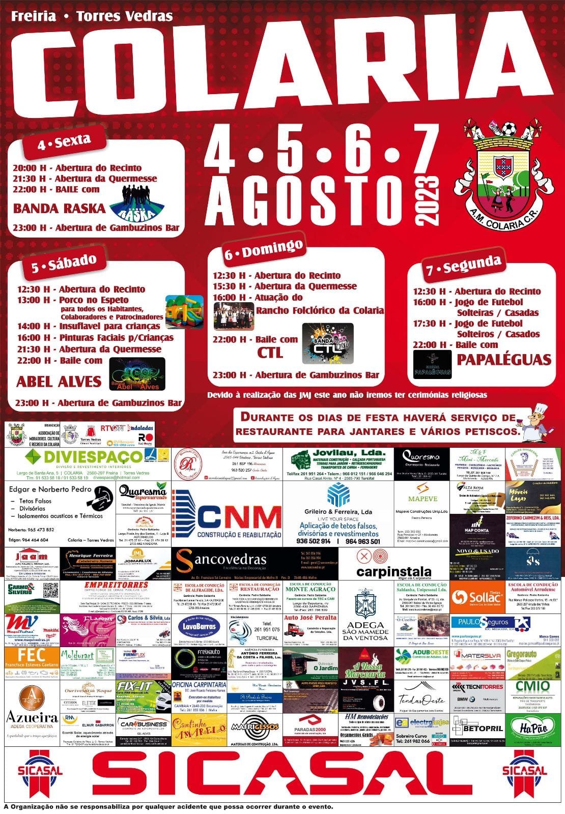 Cartaz Festas de Colaria 2023 - Torres Vedras