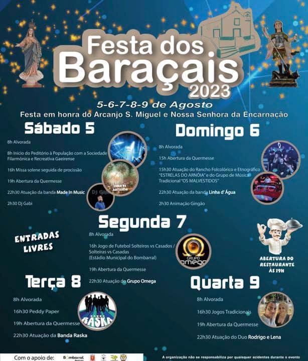 Cartaz Festa dos Baraçais 2023 - Bombarral