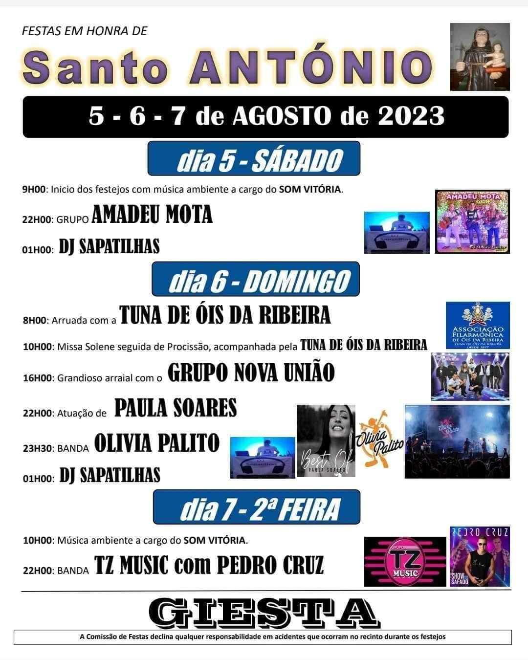 Cartaz Festa em Honra de Santo António 2023 - Giesta