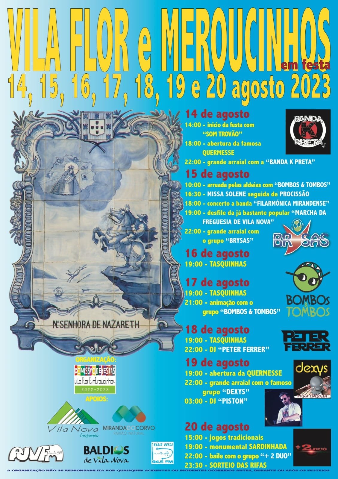 Cartaz Festa de Vila Flor e Meroucinhos 2023 - Miranda do Corvo