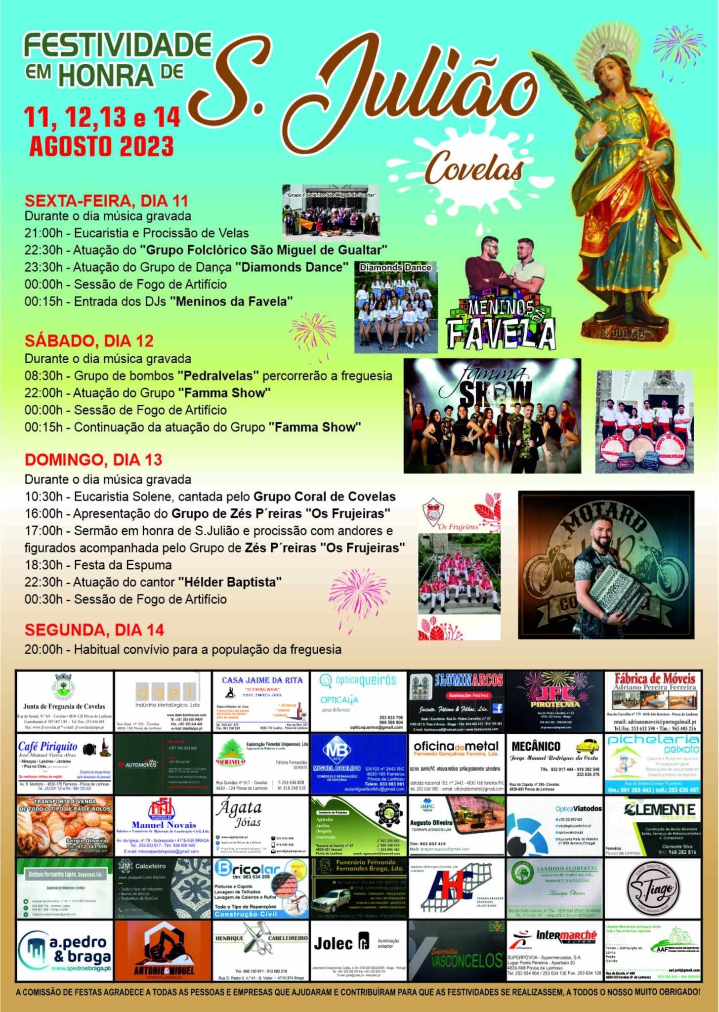 Cartaz Festa em Honra de São Julião 2023 - Covelas