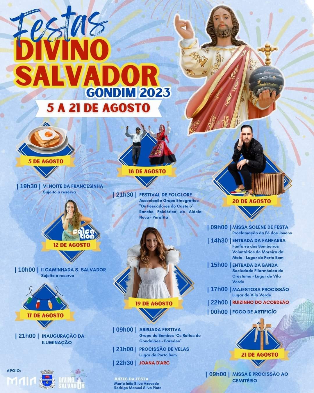 Cartaz Festas do Divino Salvador 2023 - Gondim